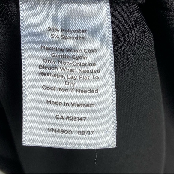 TALBOTS Black with White Trim 3/4 Sleeve Midi Dress with Tie Sleeves, S - Picture 9 of 11